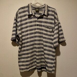 World Jungle Casanova Mens Polo Shirt Extra Large XL Striped‎ 100% Cotton